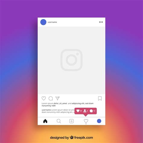 Instagram Beitragsvorlage Mit Benachrichtigungen Kostenlose Vektor