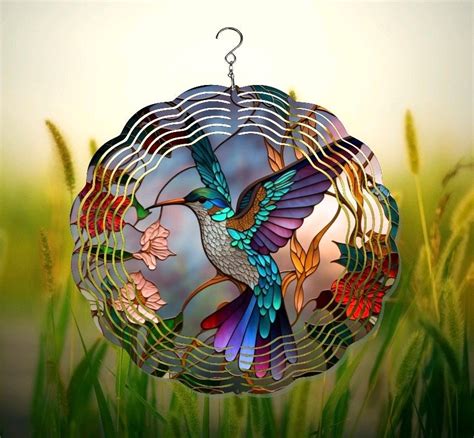 Hummingbird Wind Spinner Etsy