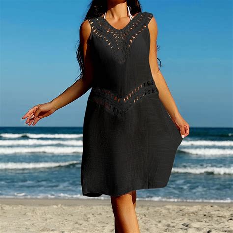 Jacenvly 2024 Beach Cover Up Plus Size Clearance Soft Satiny Womens Bathing Suit Bikini Swimsuit