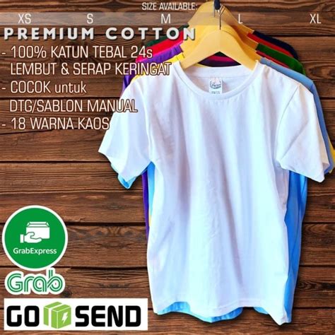 Jual Kaos Polos Cotton Katun Premium 24s Combed Tebal Kota Bandung