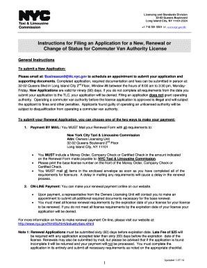 Fillable Online Nyc Instructions For Filing An Application For A New