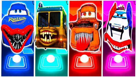 Lightning Mcqueen Eater Vs Bus Eater Vs Tow Mater Vs Police Car Tiles