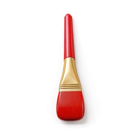 Red Paintbrush Icon 3d Rendering On White Isolated Background Premium