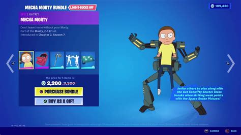 Mecha Morty Bundle New Skin In Fortnite Item Shop Youtube