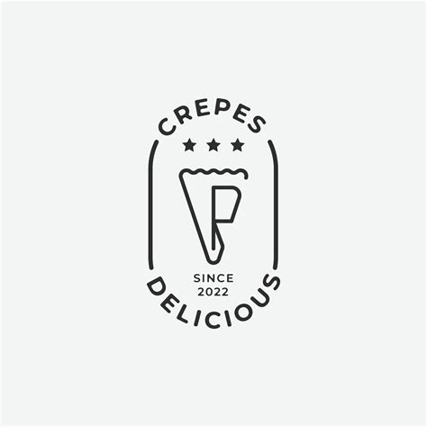 Crepes Icon Logo Line Art Design Street Food Crepes Image Simple