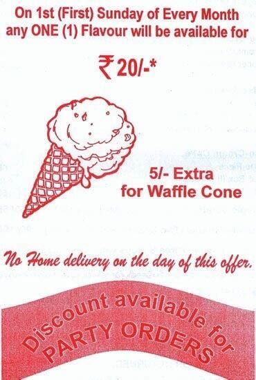 Menu At Amul Ice Cream Parlour Mumbai 16 Rna Liberty Apartment Near
