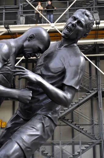 16-foot version of Zidane headbutt statue erected outside Paris museum as an ‘ode to defeat ...