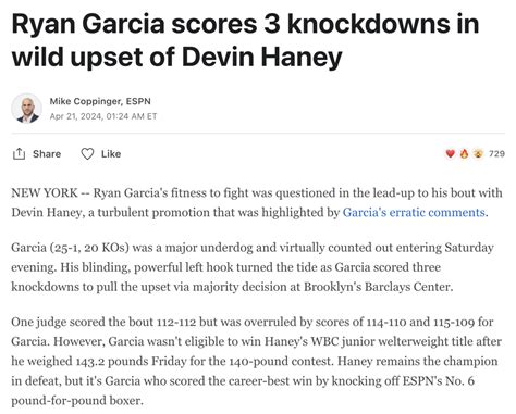 Ryan Garcia S Upset Of Devin Haney In Boxing April Hitler