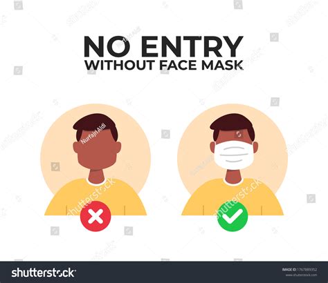 No Entry Without Face Mask Or Wear A Mask Icon Royalty Free Stock