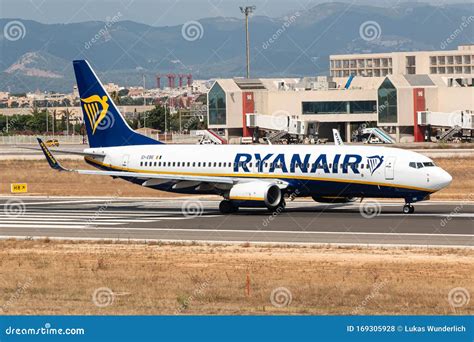 Ryanair Boeing Airplane At Palma De Mallorca Editorial Stock Photo