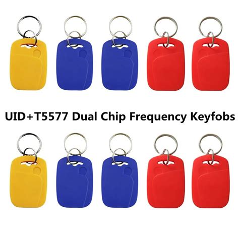 5 10Pcs RFID 13 56Mhz IC UID Changeable Dual Chip Frequency T5577 125