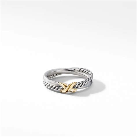 David Yurman Petite X Ring With 18K Yellow Gold Bailey S Fine Jewelry