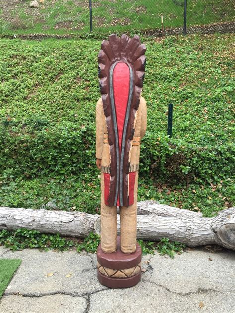 John Gallagher 6 Foot Carved Wooden Cigar Store Indian Statue Etsy