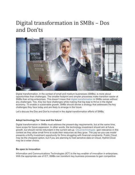 Pdf Digital Transformation In Smbs Dos And Donts Dokumen Tips