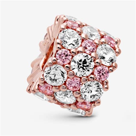 Rosafarbenes und Klares Funkelndes Charm | Pandora
