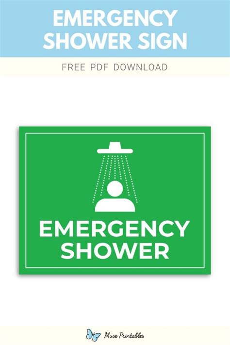 Printable "Emergency Shower" Sign Template | Shower signs, Sign ...