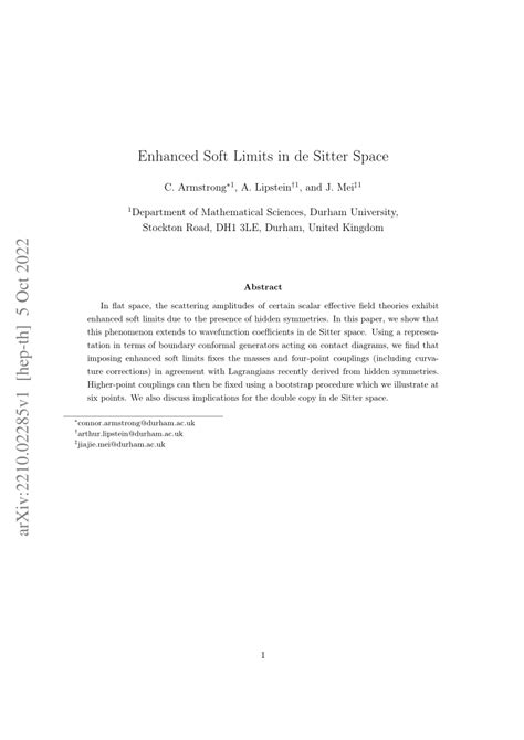 PDF Enhanced Soft Limits In De Sitter Space