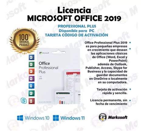 Licencia Microsoft Office Pro Plus Tarjeta Original En Venta En