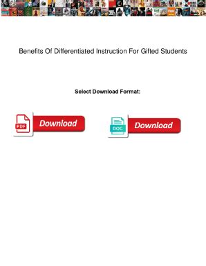 Fillable Online Benefits Of Differentiated Instruction For Gifted