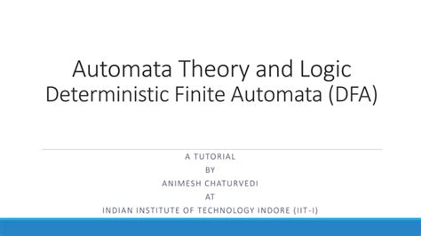 Deterministic Finite Automata Dfa Ppt