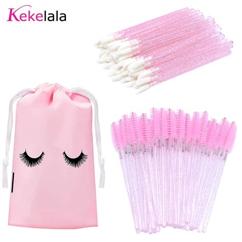 100pcs Lot Disposable Mascara Wand Micro Eyelash Cleaning Brushes Lash Extension Silicone Lip