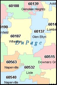 WOODRIDGE Illinois, IL ZIP Code Map Downloads