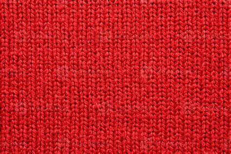 Red Knitted Cloth Wool Texture Surface Background Stock Photo