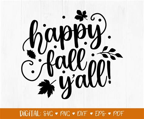 Happy Fall Y'all SVG, Fall Svg, Autumn Svg, Thanksgiving Svg, Hello ...