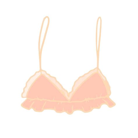 Hand Drawn Cute Isolated Clip Art Illustration Of Peach Pink Bralette