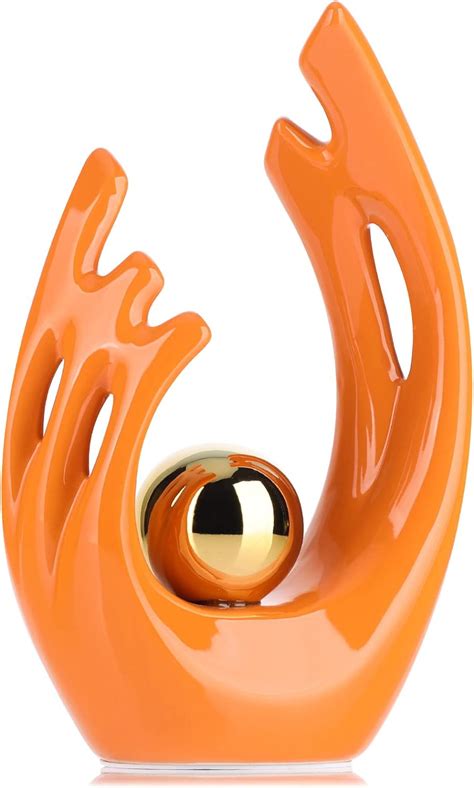 Amazon De Orange Goldene Statue Orangen Wohnzimmer Deko Modern Orange