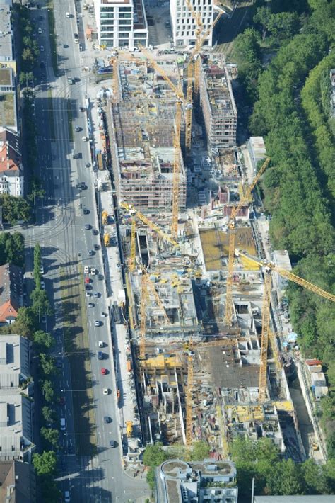 M Nchen Aus Der Vogelperspektive Baustelle Zum Neubau Einer