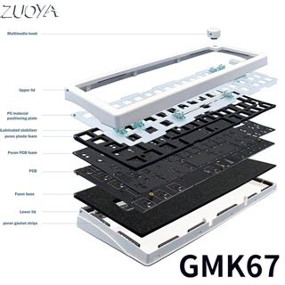 Ready Zouya GMK Gasket GAS Hot Swap Bluetooth Wired Wireless Tri Mode Mechanical
