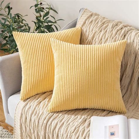 Miulee Corduroy Pillow Covers With Splicing Set Of 2 Super