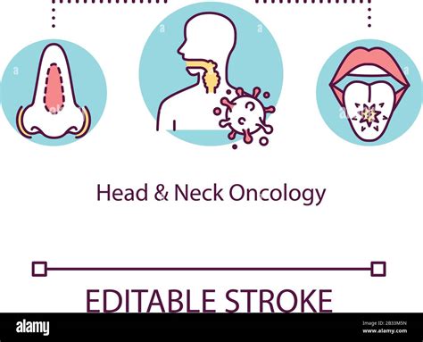 Head And Neck Oncology Concept Icon Cancer Diagnostic Idea Thin Line