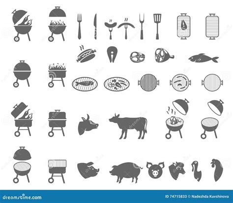 El Icono De La Parrilla S Mbolo De La Barbacoa Ilustraci N Del Vector