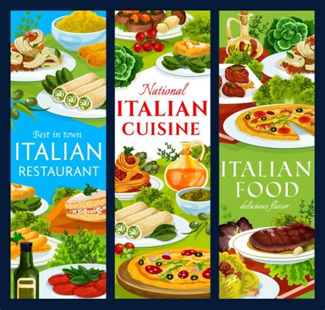 Italian Cuisine Restaurant Meals Menu Page Design Vector Image