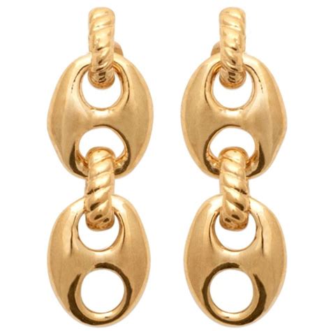 Boucles D Oreilles Torsad Es Grain De Caf Mix And Match Plaqu Or Femme