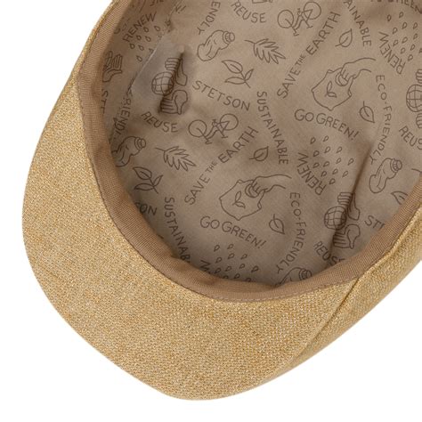 Uni Sustainable Linen Flat Cap By Stetson