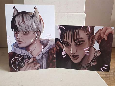 Ateez Seonghwa Hongjoong A Cat Prints Kpop Art Etsy