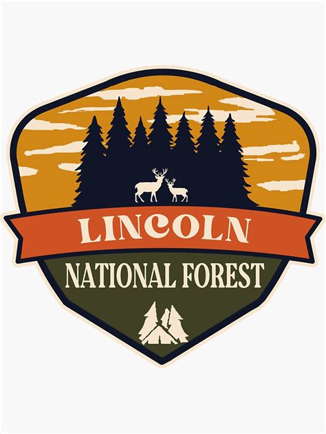 Lincoln National Forest Sticker For Sale By Graphic Map Redbubble