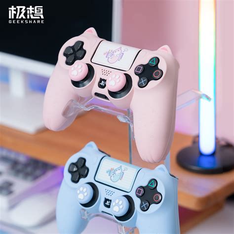 极想索尼ps4游戏手柄猫爪手柄保护套软壳可爱全包国行卡通猫耳硅胶套主机周边配件虎窝淘