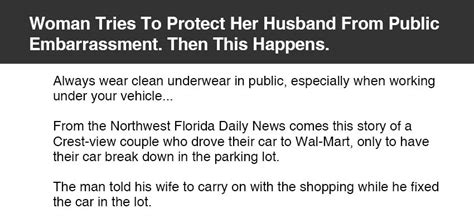 Woman Tries To Protect Her Husband From Public Embarrassment