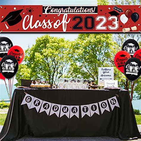 Graduation Decorations 2023 Banner Red And Black Class Of 2023