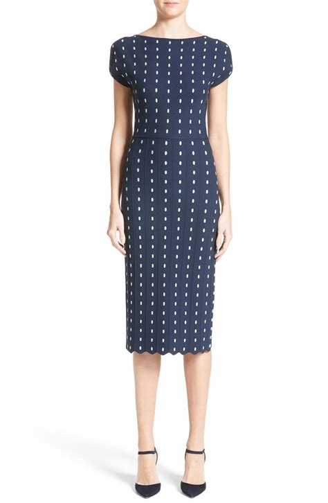 Lela Rose Dot Knit Sheath Dress Nordstrom