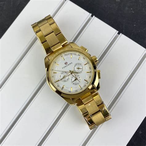 Купить Мужские часы Механика с автоподзаводом Forsining S899 Gold-White ...