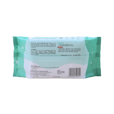 Tea Tree Anti Bacterial Wet Tissues Pigeon Malaysia