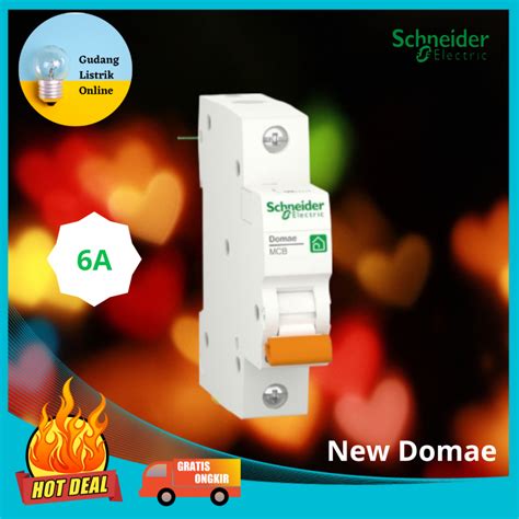 Jual MCB SCHNEIDER DOMAE NEW MODEL BARU 1 PHASE 2A 4A 6A 10A 16A 20A