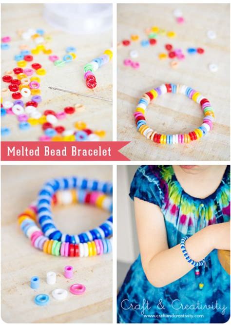 DIY Melted Perler Bead Bracelets Melting Beads Bead Crafts Fuse Beads