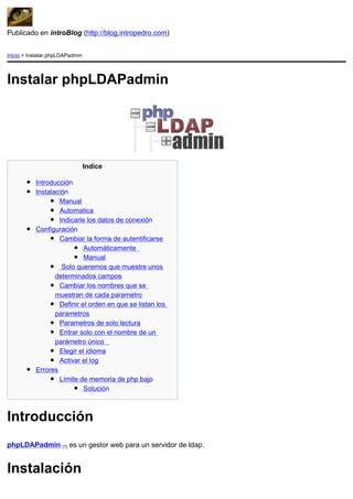 Instalaci N De Phpldapadmin Pdf