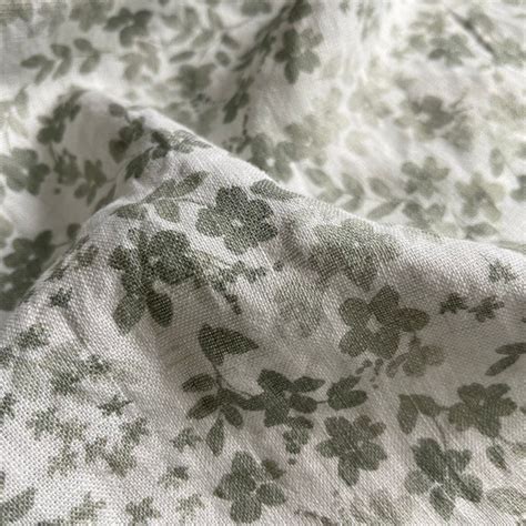 Floral Linen Fabric Etsy